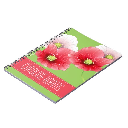 papaver bloemenmonogram notitieboek (Linkerzijde)