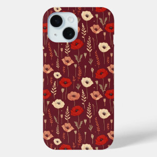 Papaver bloemmotief iPhone 15 case