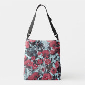 Papaver bloemmotief crossbody tas (Achterkant)