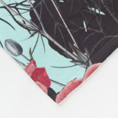 Papaver bloemmotief fleece deken (Hoek)