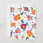 Papaver bloemmotief in koraal gepersonaliseerd notitiekaartje (Achterkant)