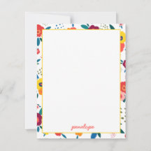 Papaver bloemmotief in koraal gepersonaliseerd