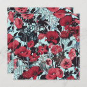 Papaver bloemmotief kaart (Voorkant / Achterkant)