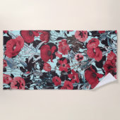 Papaver bloemmotief strandlaken (Voorkant)