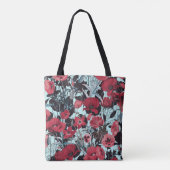Papaver bloemmotief tote bag (Achterkant)