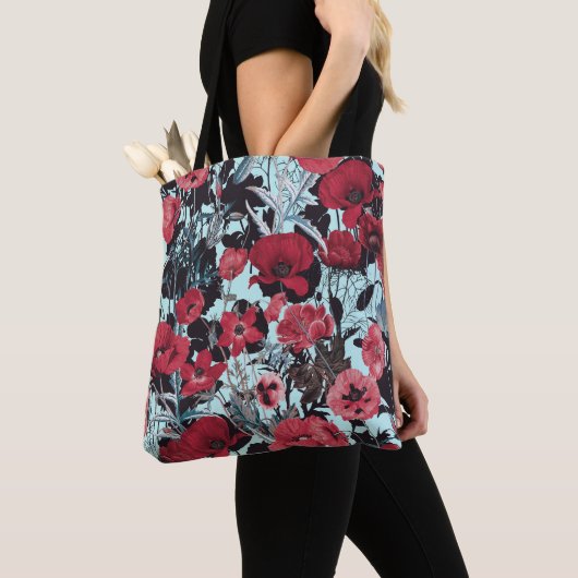 Papaver bloemmotief tote bag (Dichtbij)