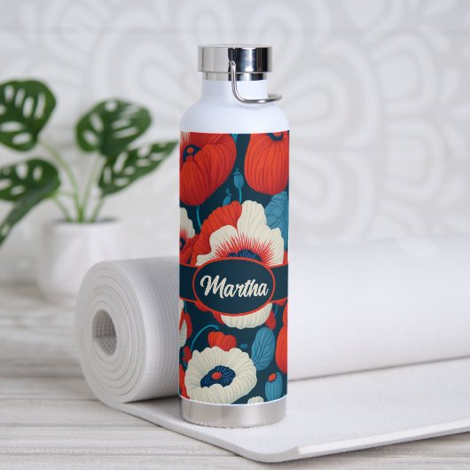 Papaver bloemmotief waterfles (Yoga)