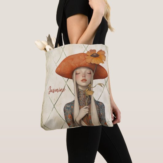Papaver | Boho Kunst Persoonlijk Tote Bag (Dichtbij)