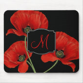 papaver botanisch met monogram muismat (Voorkant)