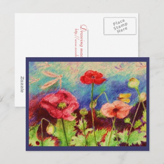 papaver briefkaart (Voorkant / Achterkant)
