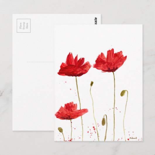 papaver briefkaart (Voorkant / Achterkant)