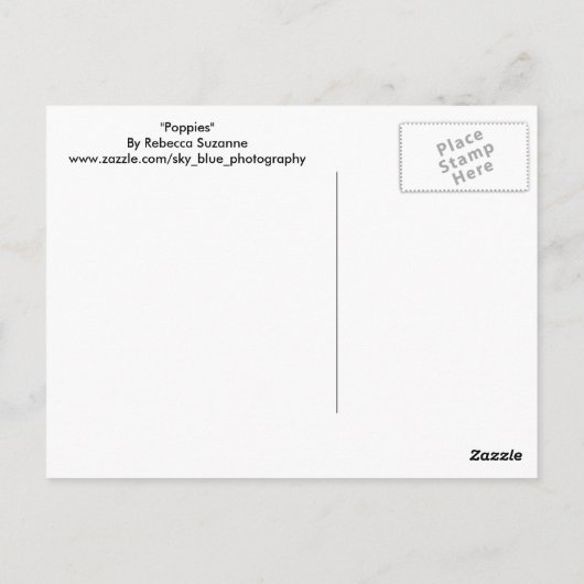 papaver briefkaart (Achterkant)