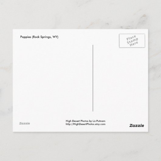 papaver briefkaart (Achterkant)