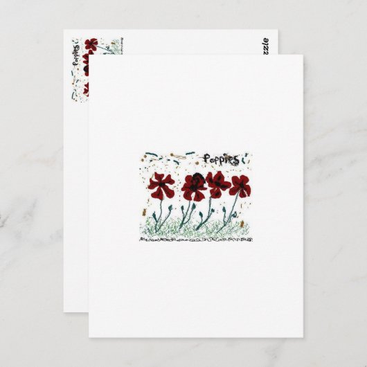 papaver briefkaart (Voorkant / Achterkant)