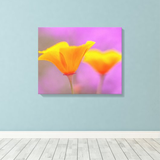 papaver canvas afdruk (Insitu (Houten vloer))