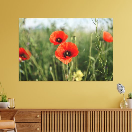 papaver canvas afdruk (Insitu (Woonkamer))