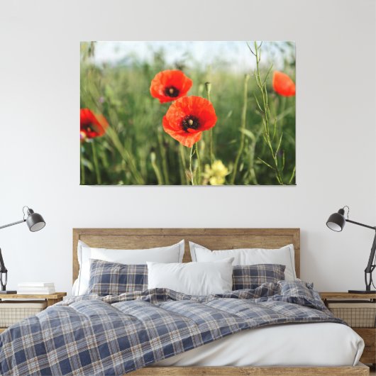 papaver canvas afdruk (Insitu (Slaapkamer))