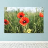 papaver canvas afdruk (Insitu (Houten vloer))