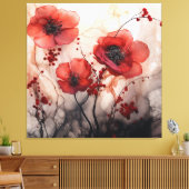 papaver canvas afdruk (Insitu (Woonkamer))