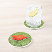 Papaver coaster zandsteen onderzetter (Zijkant)