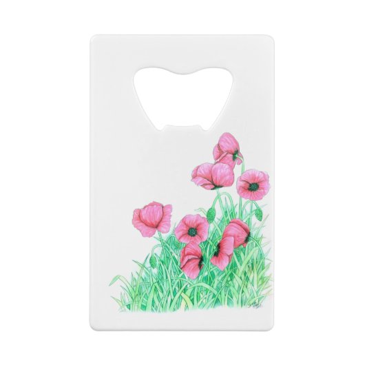 papaver creditkaart flessenopener (Achterkant)