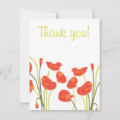  papaver Dank u Notecard RSVP Kaartje (Voorkant)