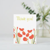  papaver Dank u Notecard RSVP Kaartje (Staand voorkant)