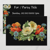 Papaver en korenbloemen aangepaste bloemuitnodigin kaart (Voorkant / Achterkant)