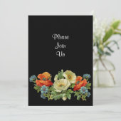 Papaver en korenbloemen aangepaste bloemuitnodigin kaart (Staand voorkant)