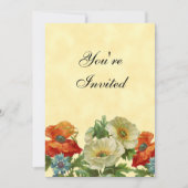 Papaver en korenbloemen aangepaste bloemuitnodigin kaart (Voorkant)