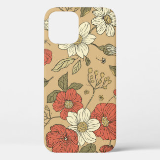 papaver en maasbloem, naadloos tuinpat Case-Mate iPhone case