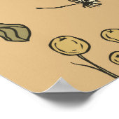 papaver en maasbloem, naadloos tuinpat poster (Hoek)