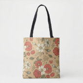  papaver en maasbloem, naadloos tuinpat tote bag (Voorkant)