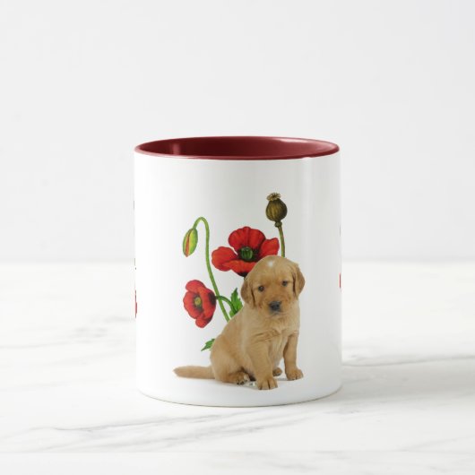 Papaver en puppy mok (Midden)