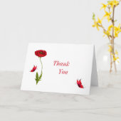 Papaver en vlinder ingevuld Hartelijk dank Kaart (Gele Bloem)