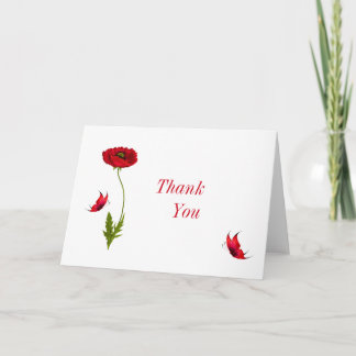 Papaver en vlinder ingevuld Hartelijk dank Kaart
