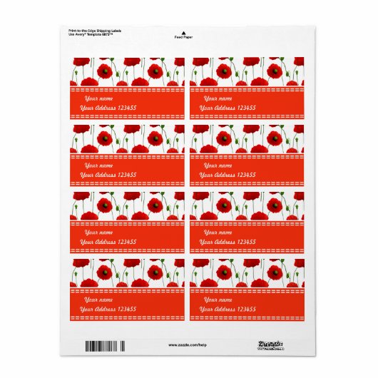 papaver etiket (Full Sheet)