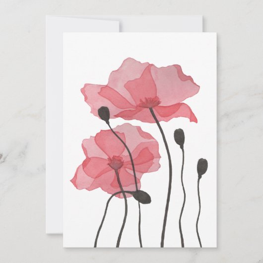 papaver feestdagenkaart (Voorkant)