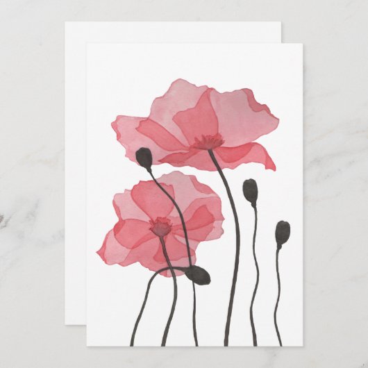 papaver feestdagenkaart (Voorkant / Achterkant)