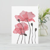 papaver feestdagenkaart (Staand voorkant)