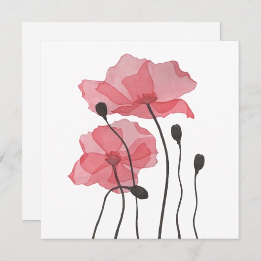 papaver feestdagenkaart (Voorkant / Achterkant)