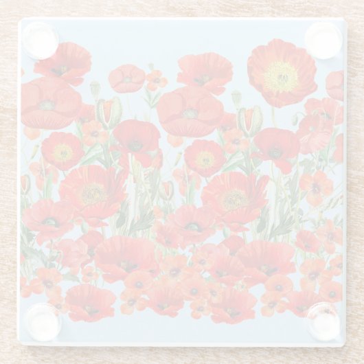 papaver glazen onderzetter (Achterkant)