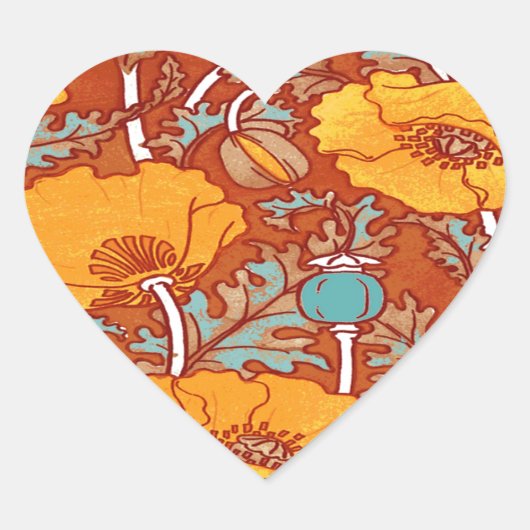  papaver hart sticker (Voorkant)