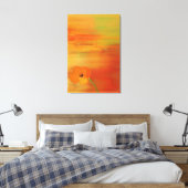 Papaver in bloei-abstract canvas afdruk (Insitu (Slaapkamer))