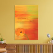 Papaver in bloei-abstract canvas afdruk (Insitu (Woonkamer))