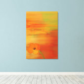 Papaver in bloei-abstract canvas afdruk (Insitu (Houten vloer))