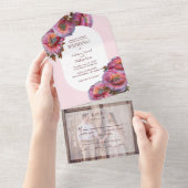 Papaver in bloei | Elegante bloemenfoto bruiloft All In One Uitnodiging (Afscheurbaar)