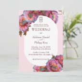 Papaver in bloei | Elegante bloemenfoto bruiloft Kaart (Staand voorkant)