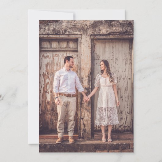 Papaver in bloei | Elegante bloemenfoto bruiloft Kaart (Achterkant)