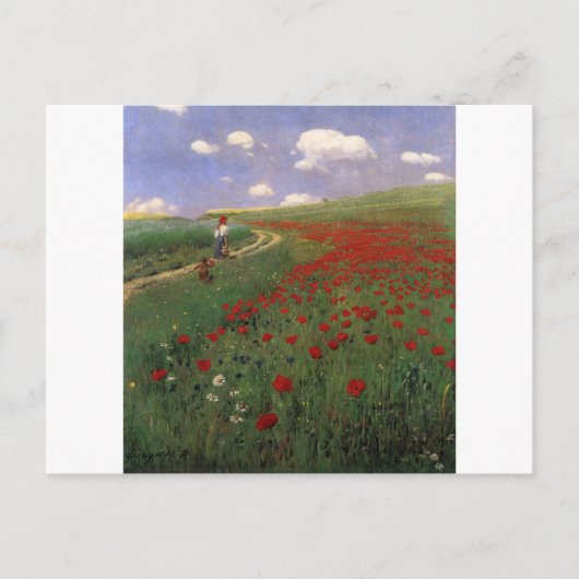 Papaver in het veld SZINYEI MERSE, Pál rode bloem Briefkaart (Voorkant)